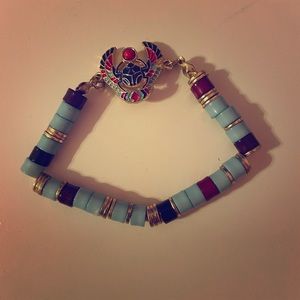 Beaded scarab bracelet